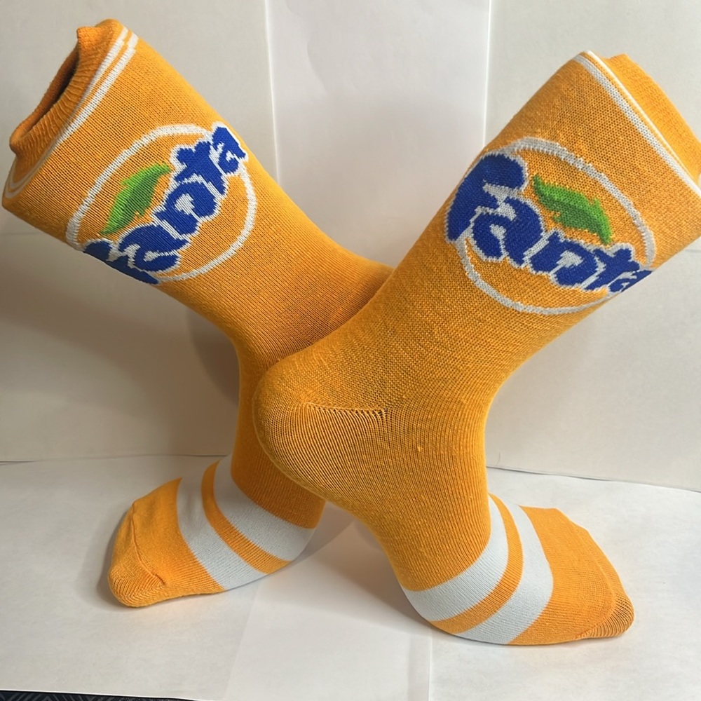 Fanta Orange Novelty Crew Socks NWT